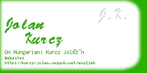 jolan kurcz business card